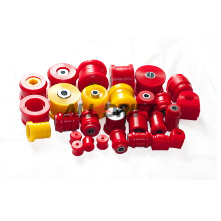 Kompletní sada polyuretanových silentbloků náprav (přední + zadní) Sport BMW E46 + diferenciál