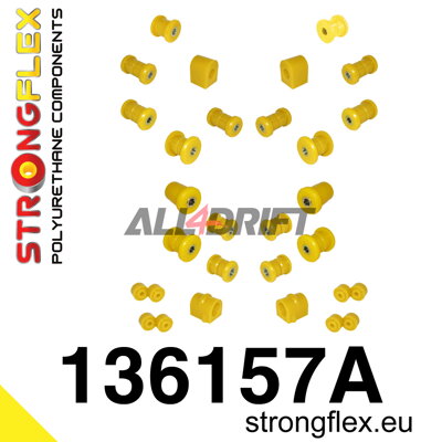 136157A Kompletní sada polyuretanových silentbloků podvozku SPORT Opel Ascona / Manta