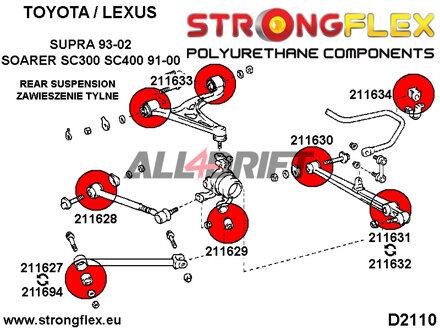 211634B: Rear anti roll bar bush - Toyota IV (93-02) A80