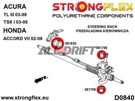 086234A: Kompletní sada silentbloků náprav SPORT - Honda VII (02-08) Tourer CM