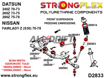 280006B Silentblok řízení Datsun / Nissan