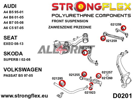 026279B Kompletní sada silentbloků náprav Audi