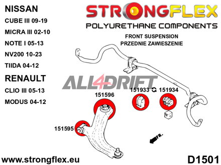 151596B Zadní silentblok předního ramene