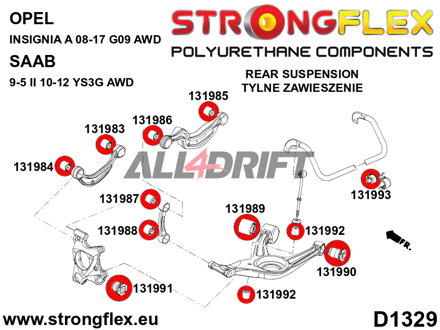 131988A Spodní silentblok zadního vertikálního ramene SPORT Opel / Saab