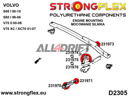 231974B: Přední silentblok předního horního uložení motoru - Volvo S80 I (98-06)