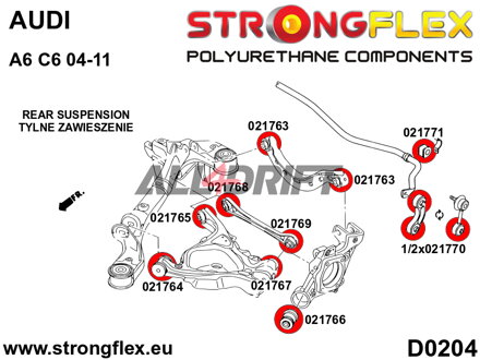 021771A: Zadní stabilizátor silentblok SPORT - Audi C6 (04-11) Quattro & Allroad